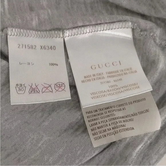 Gucci Gray & Pink Logo Top - Size XS - Picture 8 of 9